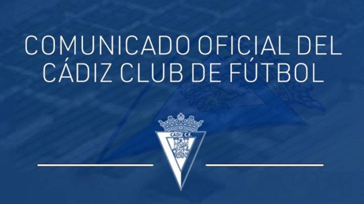 El comunicado del Cádiz.