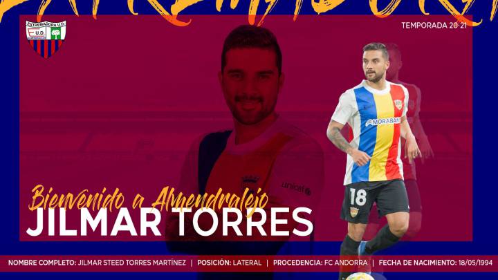 Jilmar Torres, más experiencia para el Extremadura