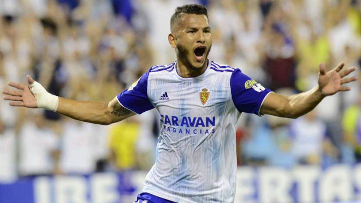 Luis Suárez, con el Zaragoza.