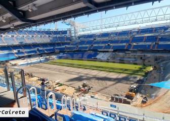 El primer vistazo al nuevo césped que tendrá el Bernabéu