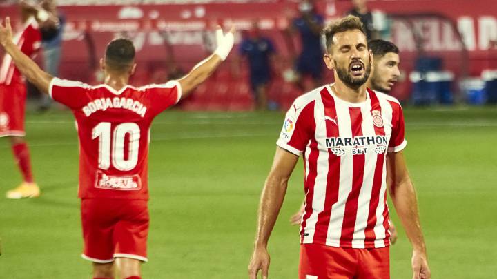 El tridente del Girona, en la rampa de salida