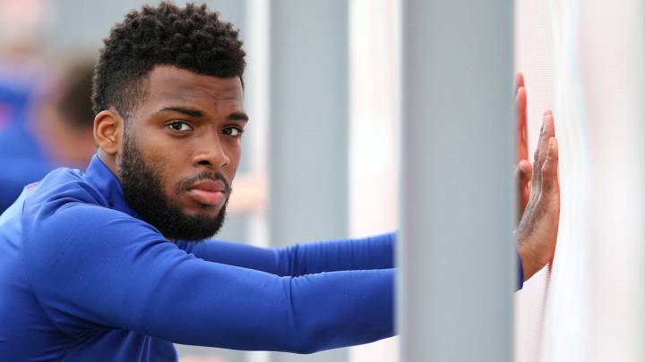 Lemar entrenando con el Atlético