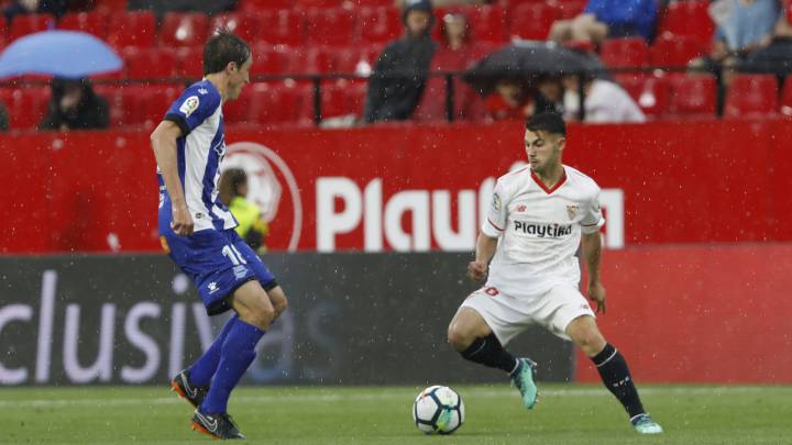 Lara, en su debut con el Sevilla