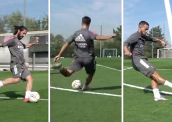 Festival de goles por la escuadra en el entrenamiento del Madrid