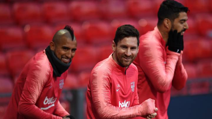 Vidal, Messi y Luis Suárez.