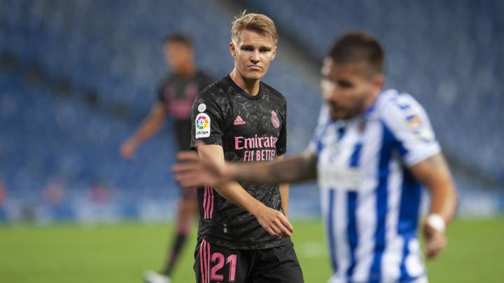Odegaard, durante el Real Sociedad-Real Madrid.