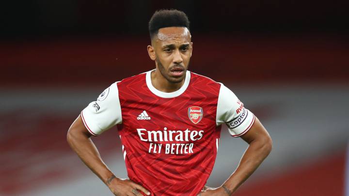 Aubameyang durante el encuentro entre Arsenal y West Ham.