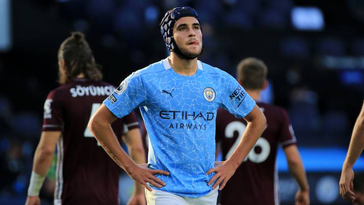 Eric García, en la goleada que recibió el City del Leicester el pasado domingo..