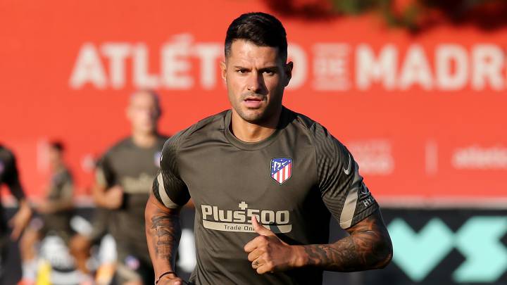 Vitolo, en un entrenamiento del Atlético de Madrid.