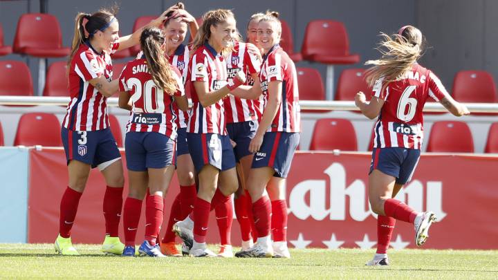 Jugadoras del Atlético de Madrid en el partido ante el Granadilla.