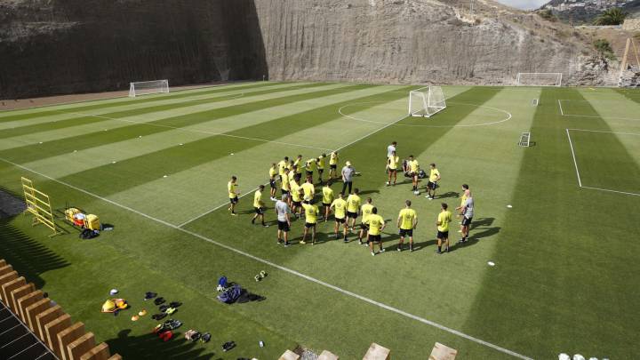 La UD Las Palmas, durante un entrenamiento.