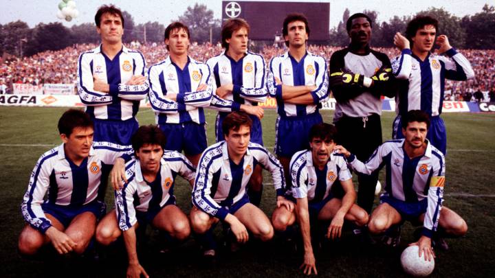 La camiseta Massana de la temporada 1987-88 que el Espanyol usó en Leverkusen.