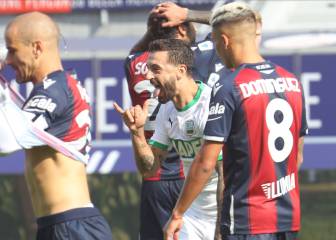 El Sassuolo se coloca segundo de la Serie A al remontar tres goles en 13' en el derbi ante el Bolonia