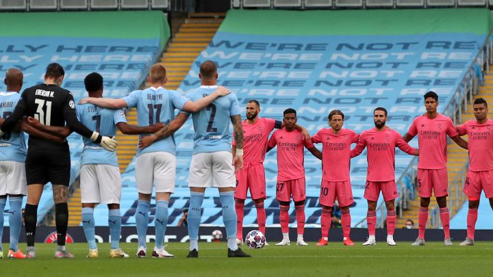 Minuto de silencio entre Manchester City y Real Madrid.