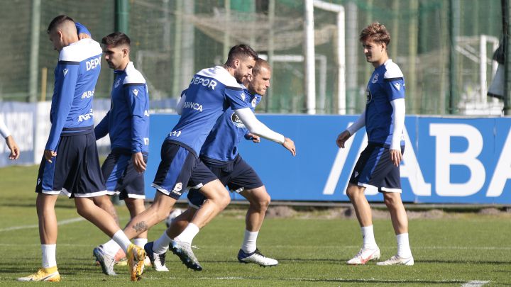 Borja Granero, en el entrenamiento del Deportivo.