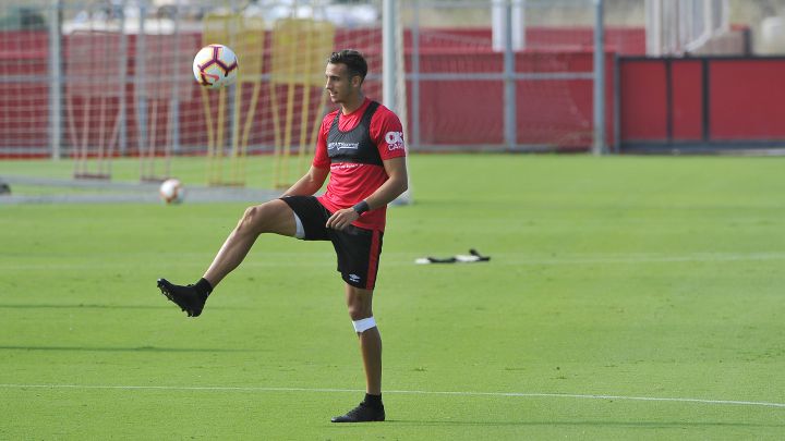 Franco Russo, en una sesión del Mallorca.