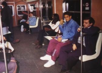 Raúl, aged 17, pictured on Madrid's metro 26 years ago
