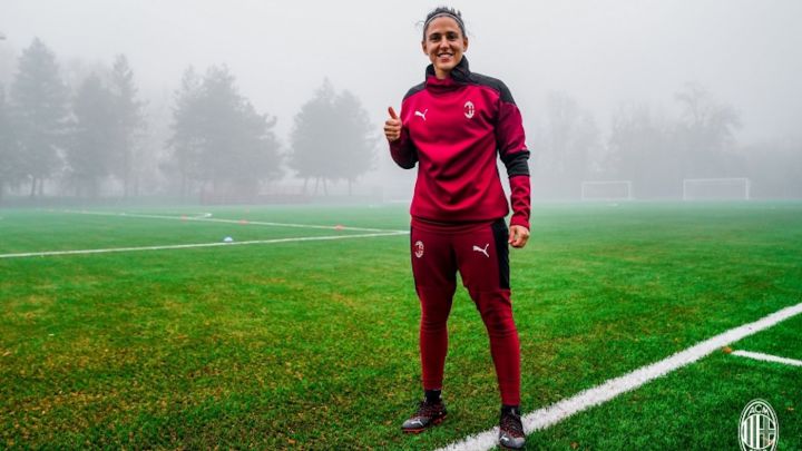 Vero Boquete con el Milan.