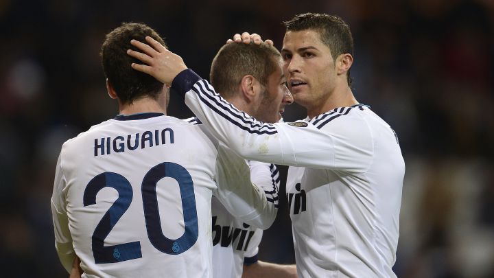 Gonzalo Higuaín, Cristiano Ronado y Benzema.