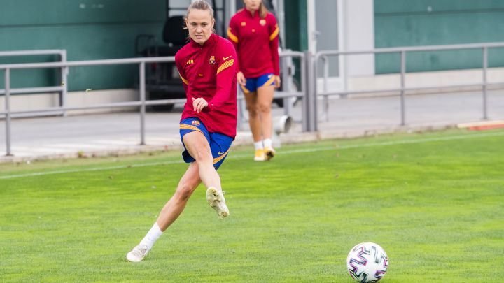 Graham Hansen, jugadora del Barça, durante un entrenamiento.