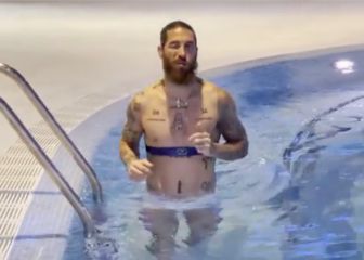 Ramos se recupera en la piscina y luce tatuajes: lo de la espalda es impresionante...