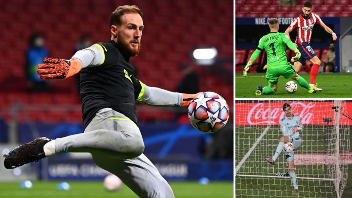 Oblak, con el Atlético, Ter Stegen (Barcelona) y Courtois (Real Madrid)