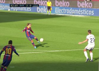 El mejor gol de Griezmann en el Barça: arquero sin reacción