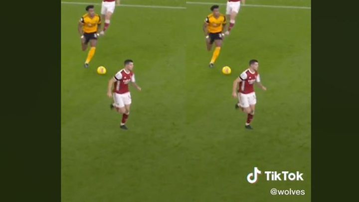 Captura del vídeo que el Wolverhampton ha titulado "Cómo no marcar a Adama".