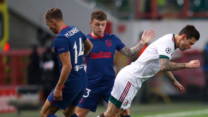 Marcos Llorente y Trippier, en el Lokomotiv-Atlético.