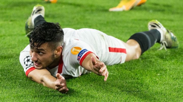El mediocampista del Sevilla Óscar Rodríguez, cedido por el Real Madrid, protagonizó por fin ante el Rennes una acción decisiva al asistir a En Nesyri.