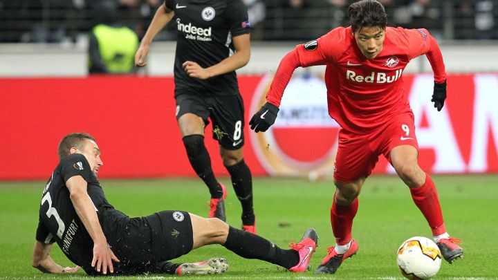 Hee-Chan Hwang, en un partido de su anterior etapa en el Salzburgo.