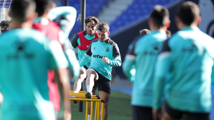 Cabrera y Embarba, jugadores del Espanyol.