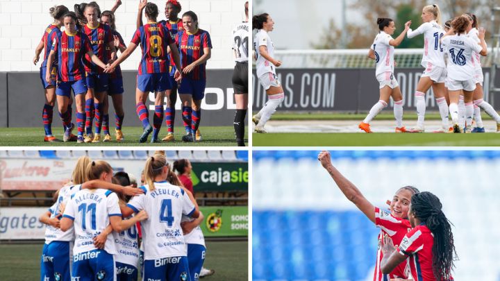 Jugadoras del Barça, Real Madrid, Granadilla y Atlético.