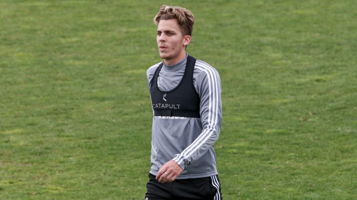Ivan Alejo entrenando con el Cádiz.