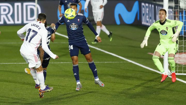 Lucas Vázquez marca el primer gol del Real Madrid en la victoria (2-0) ante el Celta de Vigo en la jornada 17 de LaLiga Santander.