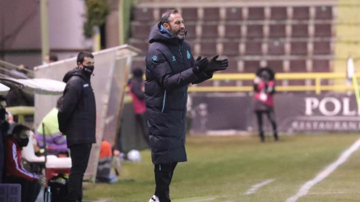 Vicente Moreno, entrenador del Espanyol, en El Plantío.