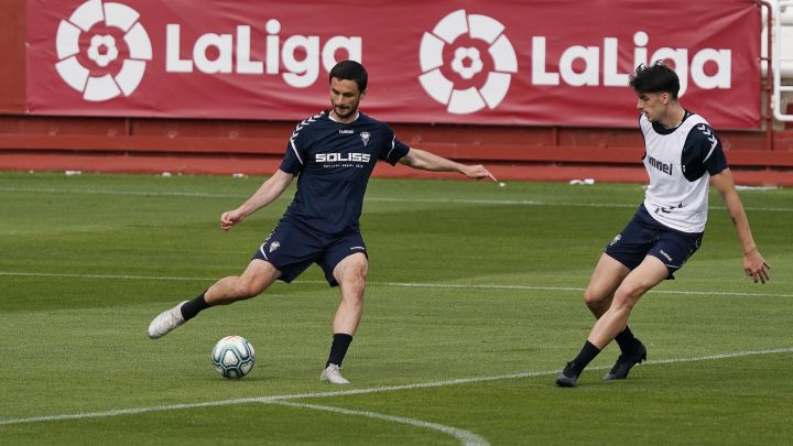 Ivan Kecojevic, durante un entrenamiento con el Albacete.