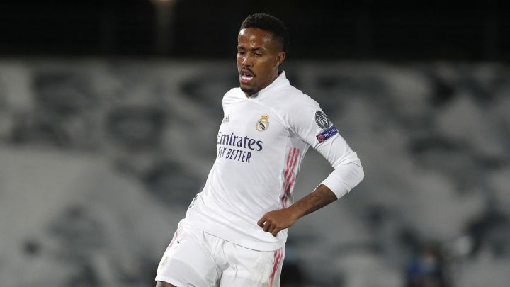Militao, durante un partido del Real Madrid.