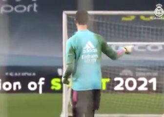 ¡Tiembla Ramos! Courtois se luce con sus tiros libres