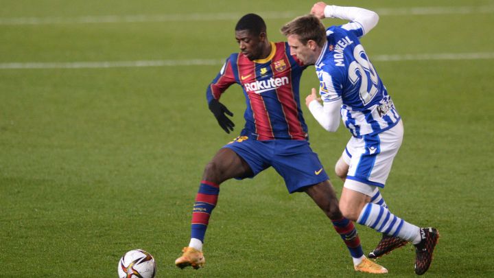 El insulto de Dembélé a los árbitros en pleno partido ante la Real