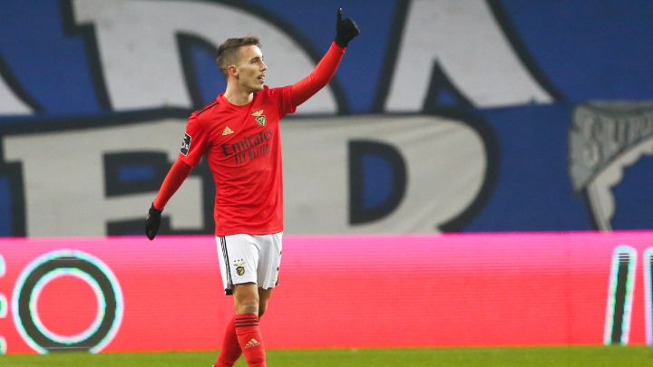 Grimaldo, durante el partido contra el Oporto.