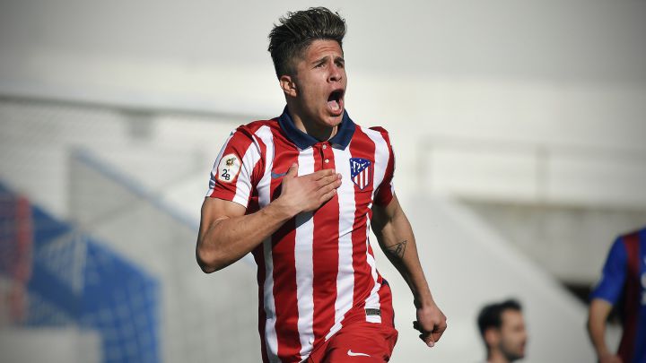 Giuliano Simeone celebra su gol con el Atlético B