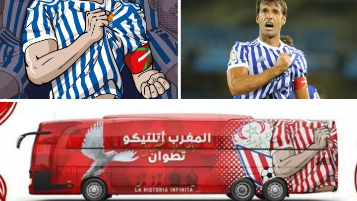 Un dibujo de Xabi Prieto en el bus del Athletic de Tetuán