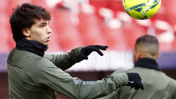 João Félix, en el entrenamiento del Atlético de Madrid.