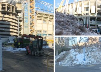 Los daños colaterales de la nieve en las obras del Bernabéu