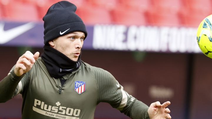 Trippier, en un entrenamiento del Atlético de Madrid