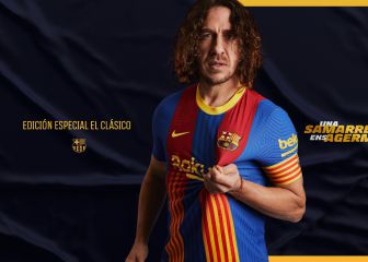 Puyol presenta la camiseta que lucirá el Barça en el Clásico