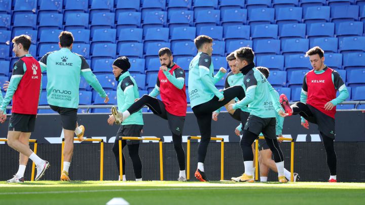 Un entrenamiento del Espanyol en el RCDE Stadium.