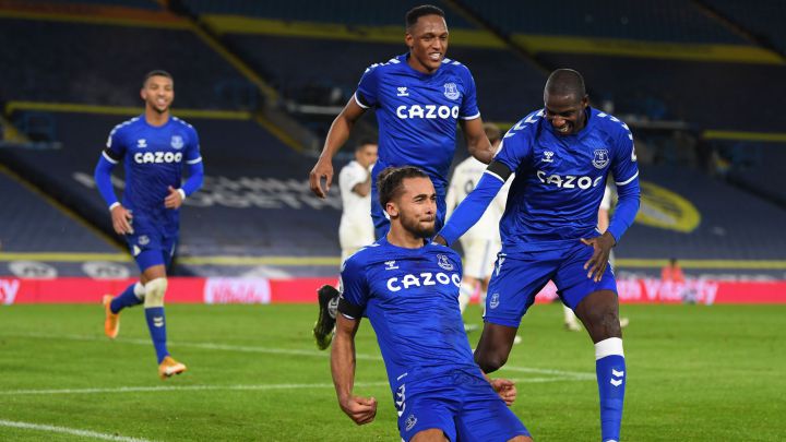 Los jugadores del Everton celebran un gol