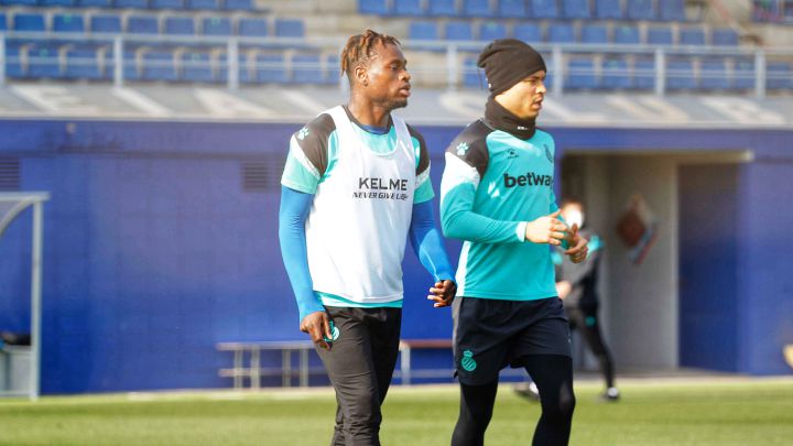 Dimata y Raúl de Tomás, jugadores del Espanyol.